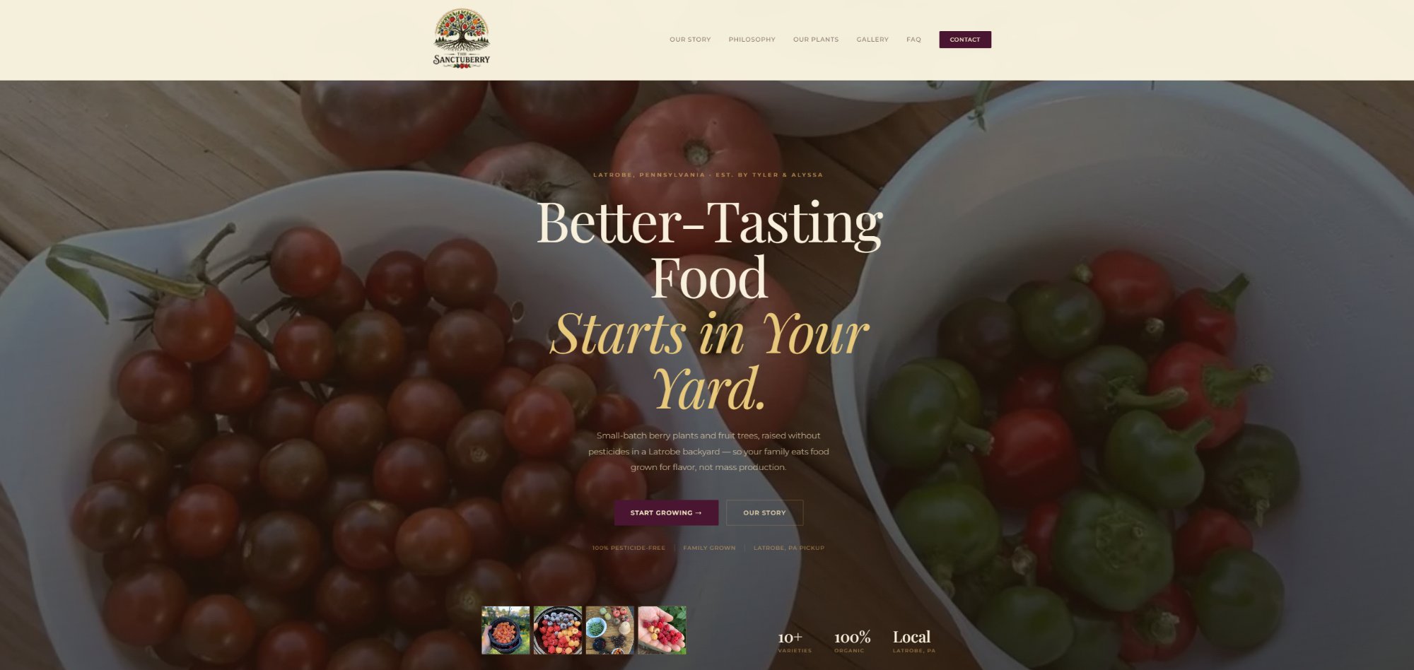 The Sanctuberry website screenshot